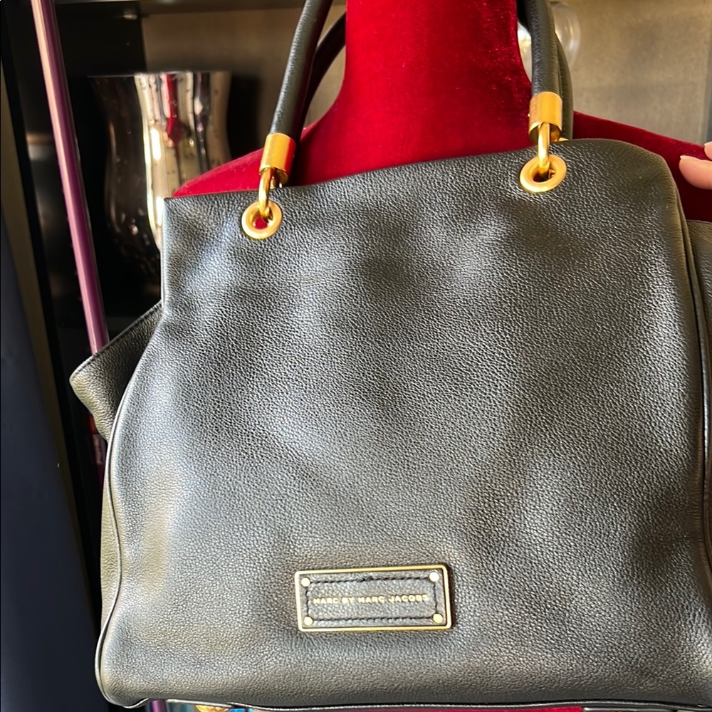 Marc Jacobs Black Leather Tote Bag